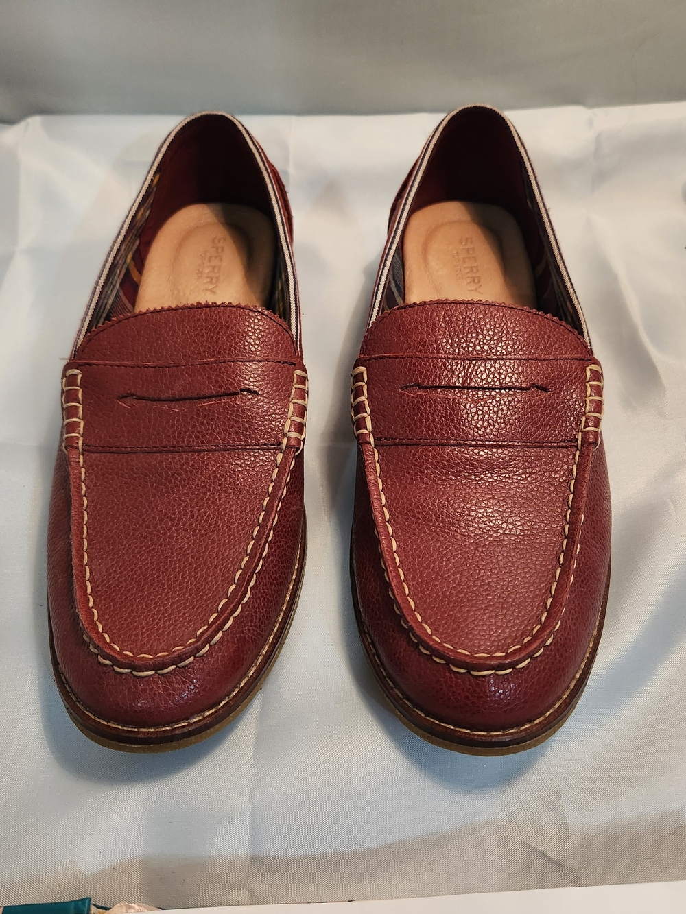 Sperry Women's Burgundy Leather Penny Loafers